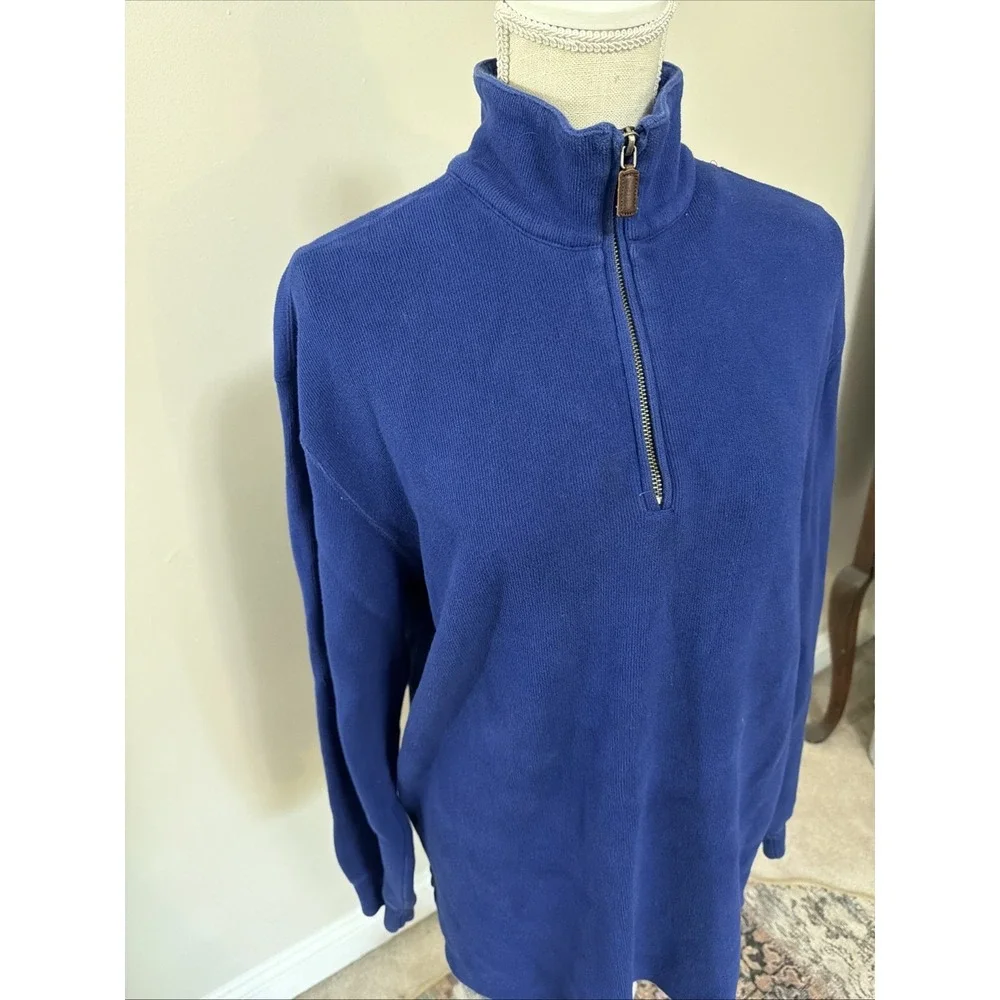 Ralph Lauren Polo Men's‎ Quarter Zip 100% Cotton Pullover Sweater Purple Large